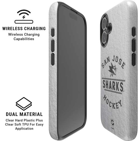 NHL San Jose Sharks Black Text iPhone 16 Plus Magsafe Impact Case